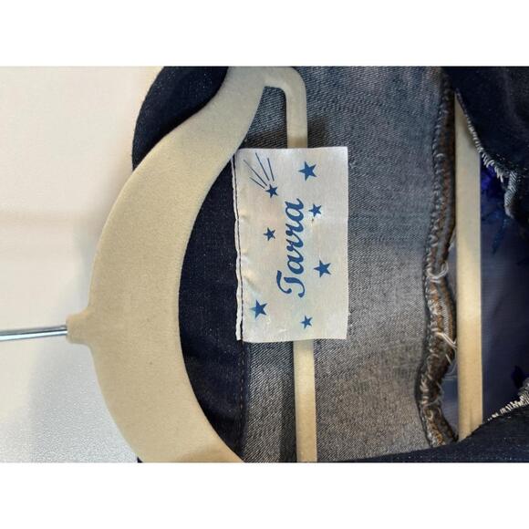 Tarra C’est Toi Lace Jean Jacket, Women’s L, Embroidered - Picture 5 of 6